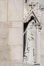 Sculpture of a saint, medieval cathedral, Visby Cathedral, St Mary's Church, former Hanseatic city