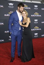 Chris Hemsworth and Elsa Pataky at the World premiere of 'Thor: Ragnarok' held at the El Capitan