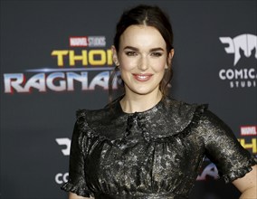 Elizabeth Henstridge at the World premiere of 'Thor: Ragnarok' held at the El Capitan Theatre in