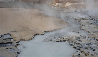 Geothermal energy cater with hot water in grintavik national park. Iceland Europe