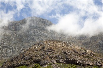 Steep wall in mountains on the Cape Peninsula in South Africa