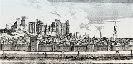 The Palais des Papes, Papal palace, Avignon, southern France, 17th century