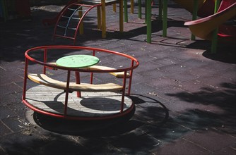 Toys on an empty playground in the park