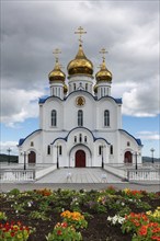 PETROPAVLOVSK KAMCHATSKY CITY, KAMCHATKA PENINSULA, RUSSIA, AUG 17, 2018: Holy Trinity Orthodox