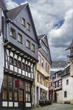 Street with half-timbered houses in Limburg old town, Germany, Europe