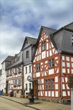 Street with half-timbered houses in Limburg old town, Germany, Europe