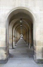 Manchester library archway with arch columns