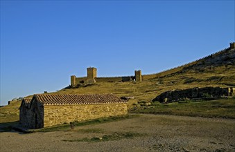 Sudak fortress in Crimea, view of the citadel