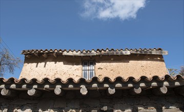 Traditional clay house room exterior at the village of Fikardou in Cyprus