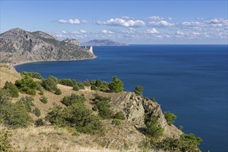 Bay on the Black Sea coast of Crimea. Neighborhood ofthe Veseloye village. Sunny day in September