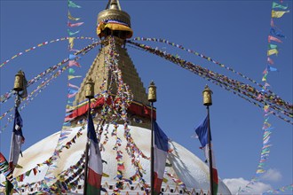 Budha stupa or Boudhanath Stupa, religious sacred temple in Kathmandu Nepal. Eyes of Buddha