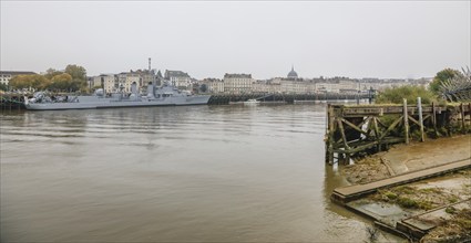 Former warship of the French Navy Escorteur d'Escadre Maille-Breze at the Quai de la Fosse, today