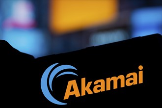 Dhaka, Bangladesh- 09 Nov 2024: Akamai logo is displayed on smartphone