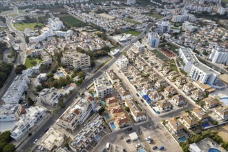 Drone aerial scenery of the touristic holiday summer resort of Protaras, Paralimni Cyprus