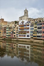 View of old town Girona, Catalonia, Spain, Europe. Summer travel, Europe