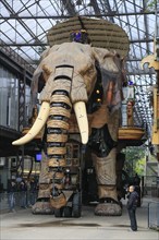 Tourist attraction The Great Elephant on the Ile de Nantes in the Loire, Nantes, Loire-Atlantique