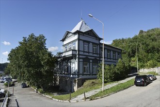 PETROPAVLOVSK-KAMCHATSKY, KAMCHATKA, RUSSIA, SEPTEMBER 7, 2015: View of the old wooden building of