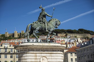 Estátua Equestre de Dom João I in Lisbon, Historical equestrian statue on a pedestal in front of an