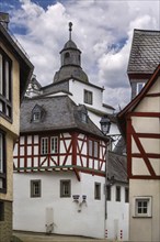 Street with half-timbered houses in Limburg old town, Germany, Europe