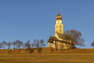 Evening atmosphere at St Valentin, Seis, South Tyrol, Italy, Europe