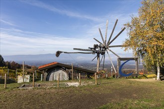 Autumn atmosphere with foliage colouring, largest Klapotetz in the world, Demmerkogel, municipality