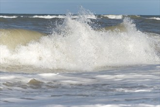 Sea wave in atlantic ocean at the french coast