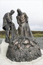 UST-KAMCHATSKY, KAMCHATKA, RUSSIA, SEP 20, 2015: View of Monument to fishermen, or Monument to