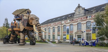 Tourist attraction The Great Elephant on the Ile de Nantes in the Loire, Nantes, Loire-Atlantique