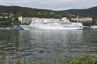 AVACHA BAY, KAMCHATKA PENINSULA, RUSSIAN FAR EAST, 4 SEPTEMBER, 2018: Evening view of white