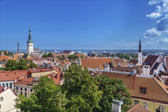 View of Tallinn old town from Toompea hill, Estonia, Europe