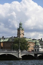 Bridge with moving cars in Stockholm