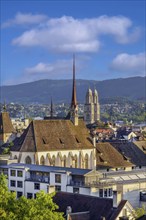 View of Zurich downtown from University, Switzerland, Europe