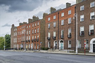 Street with typical houses in Dublin, Ireland, Europe