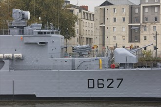 Former warship of the French Navy Escorteur d'Escadre Maille-Breze at the Quai de la Fosse, today