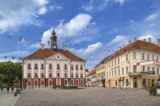 Town hall square is main square in Tartu, Estonia, Europe