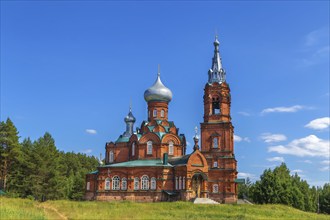 Red brick church in Shirkovo, Russia, Europe