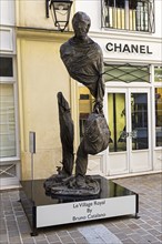 Paris, France, September 3, 2018: Street exposure of the artworks of Bruno Catalano on the Parisian