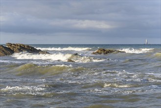 Sea wave in atlantic ocean at the Vendée coast in France