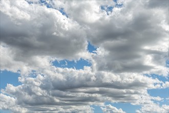 Clouds in the sky on a sunny summer day. France