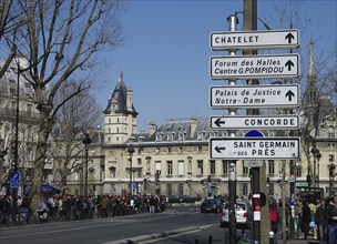 Street signs in Paris, just across the street from the Louvre