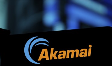 Dhaka, Bangladesh- 09 Nov 2024: Akamai logo is displayed on smartphone