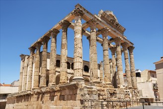 The famous Roman temple of Diana in Merida, province of Badajoz, Extremadura, Spain, Europe