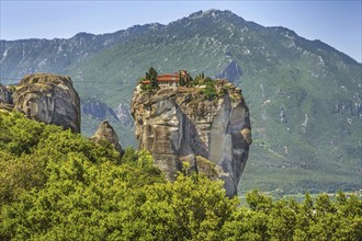 View of Monastery of the Holy Trinity om rock in Meteora, Greece, Europe