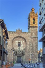 Church Santos Juanes, Valencia, Spain. Main facade with portal