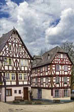 Street with half-timbered houses in Limburg old town, Germany, Europe