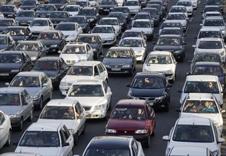 Traffic jam on a motorway in Tehran, 22.05.2016