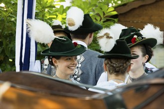 Traditional traditional costume parade, Garmisch-Partenkirchen, Werdenfelser Land, Upper Bavaria,