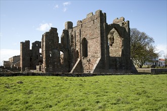 Ruins of Lindisfarne Priory, Holy Island, Northumberland, England, UK