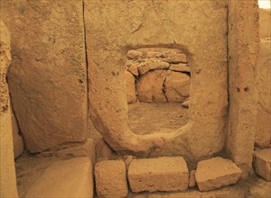 Hagar Qim neolithic megalithic prehistoric temple complex site, Malta, Europe