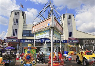 Mannings amusements arcade on seafront at Felixstowe, Suffolk, England, UK